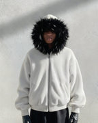 KIIKIO Fur Collar Cozy Hoodie