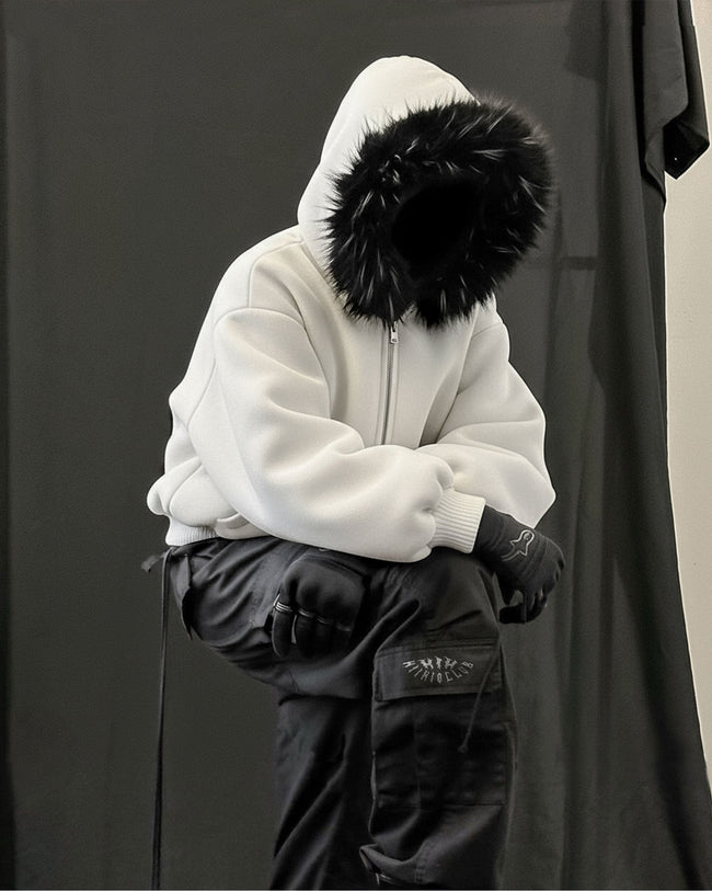 KIIKIO Fur Collar Cozy Hoodie Main Image