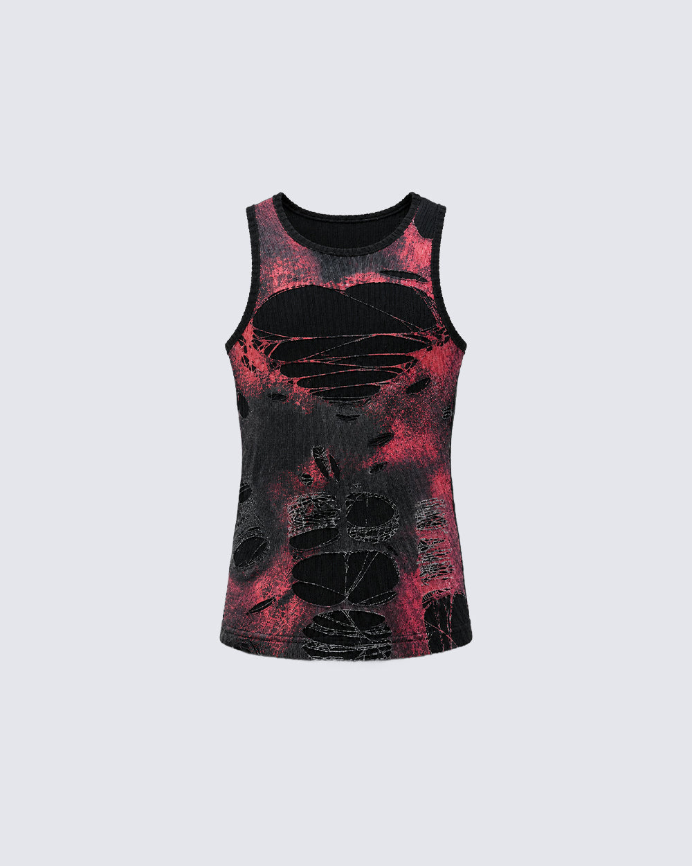 Y2K Distressed Cutout Sleeveless Knit New Tank Top