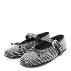 Calfskin Studded Mary Jane Ballerina Flats 36.5 Black