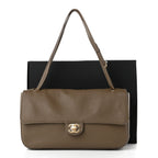Grained Calfskin Small Souplissimo Maxi Flap Light Brown