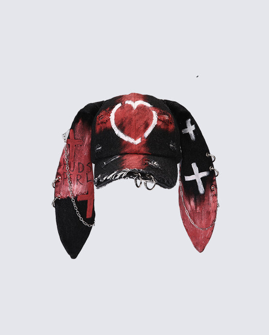 Punk Bunny Ear Baseball Cap Hover Image