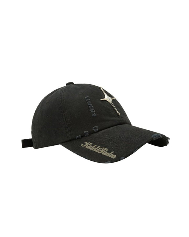 Distressed Baseball Cap With Cross Main Image