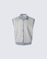 Layered Patchwork Vest Shirt