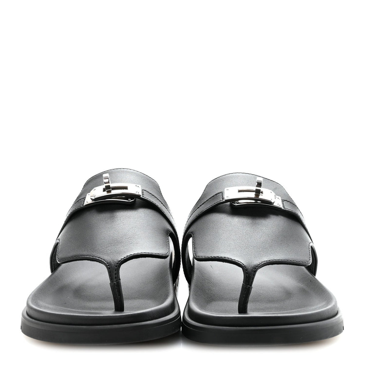 Calfskin Womens Empire Sandals 38 Black