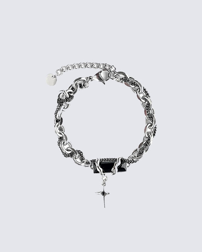 Gothic Cross Charm Bracelet Hover Image