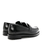 Glazed Calfskin Womens Faubourg Loafers 37 Black