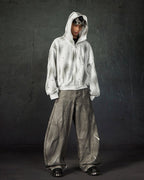 Pearl-Detailed Dirty Wash Zip Hoodie Jacket