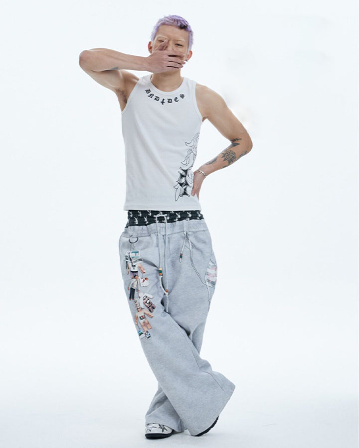 American Street Hip-Hop Slim Cross Tank Top New