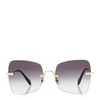 Metal Crystal Sunglasses SMU50W Black Gold