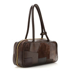 Nappa Patchwork Small Beau Top Handle Bag Briarwood