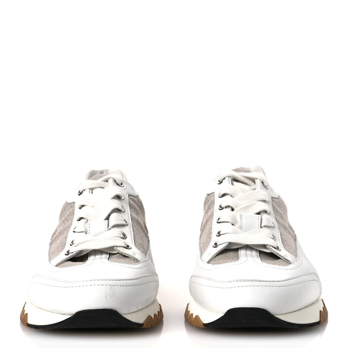 Canvas Calfskin Mens Trail Sneakers 41.5 Prunoir White