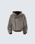 Faux Fur Zip-Up Hoodie