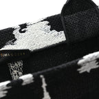 Canvas Embroidered Medium Paris Book Tote Black White