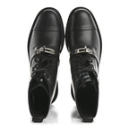 Glossed Calfskin Funk Ankle Boots 36 Black