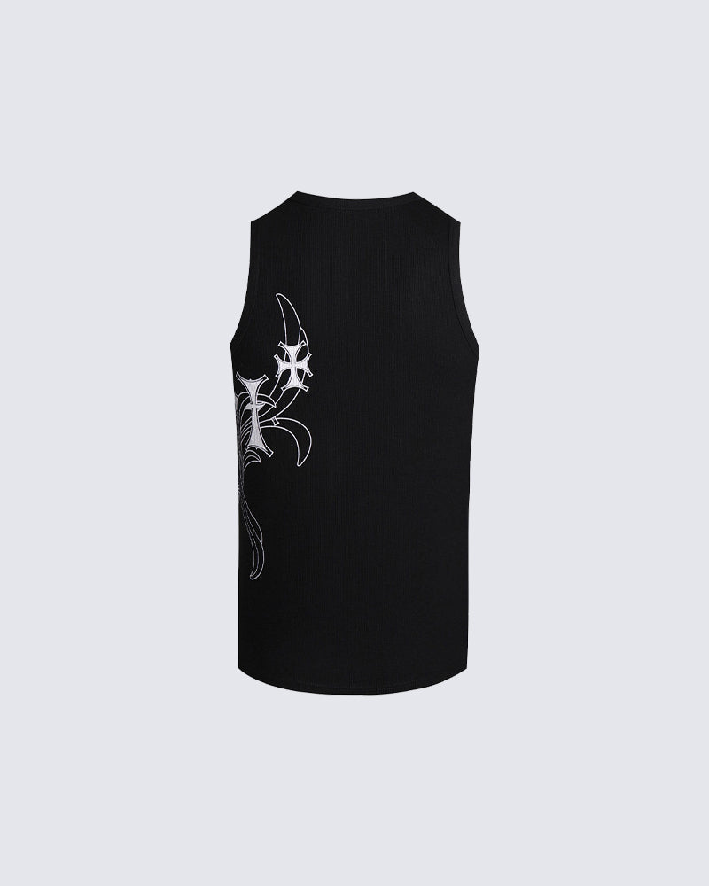 American Street Hip-Hop Slim Cross Tank Top New
