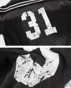Vintage Loose Fit Washed Distressed Zip-Up Hoodie