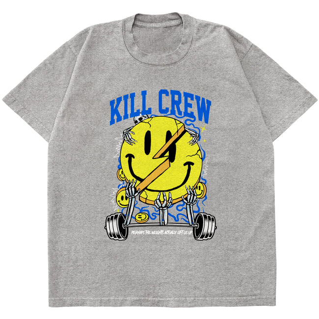 OVERSIZED "WEIGHTS LIFT US UP" T-SHIRT - GREY Hover Image