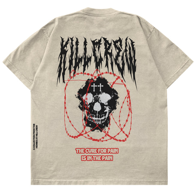 RELAXED FIT "BARBarian" T-SHIRT - CREAM Hover Image