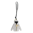 Calfskin Hoodie Trick Bag Charm Grigio