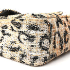 Tweed Mixed Fibers Leopard Print Small Souplissimo Maxi Flap Brown Black White