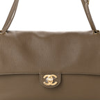 Grained Calfskin Small Souplissimo Maxi Flap Light Brown