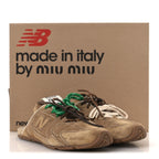 X NEW BALANCE Faded Suede Calfskin 530 SL Slip-On Mules 40 Ecru