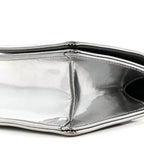 Metallic Patent Micro-Cannage Baby Diorama Flap Bag Silver