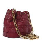 Lambskin Cannage Miss Dior Bucket Bag Cherry Red