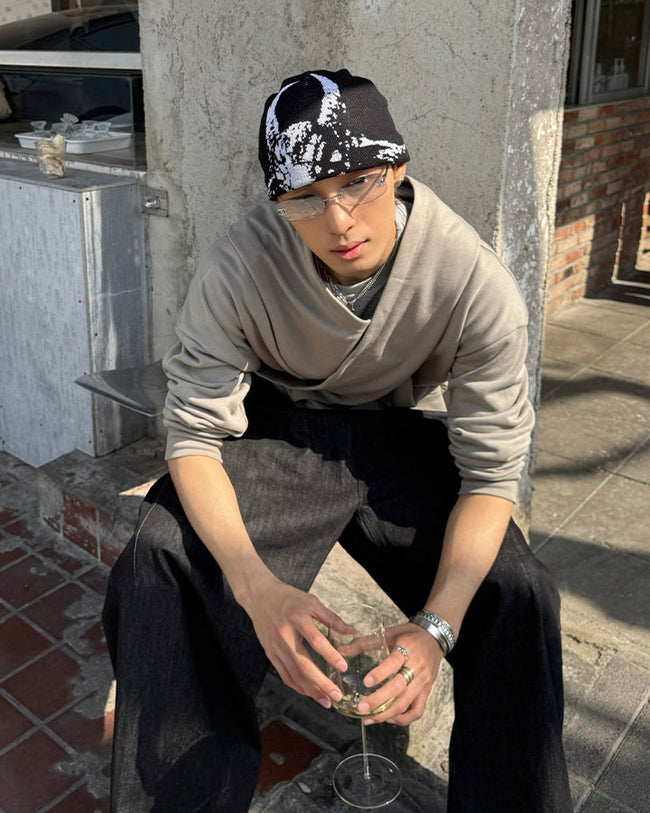 Cool Stylish Graphic Knit Beanie Main Image
