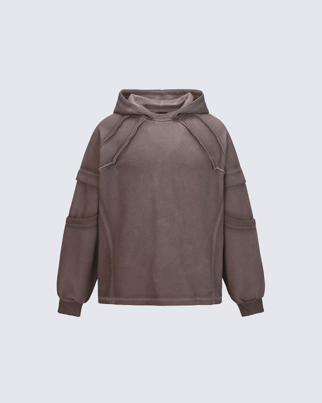 Washed Stitch Detail Oversized Hoodie Main Image
