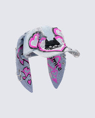 Wasteland Bunny Ear Distressed Denim Baseball Cap