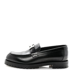 Glazed Calfskin Womens Faubourg Loafers 37 Black