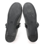 Calfskin Studded Mary Jane Ballerina Flats 36.5 Black