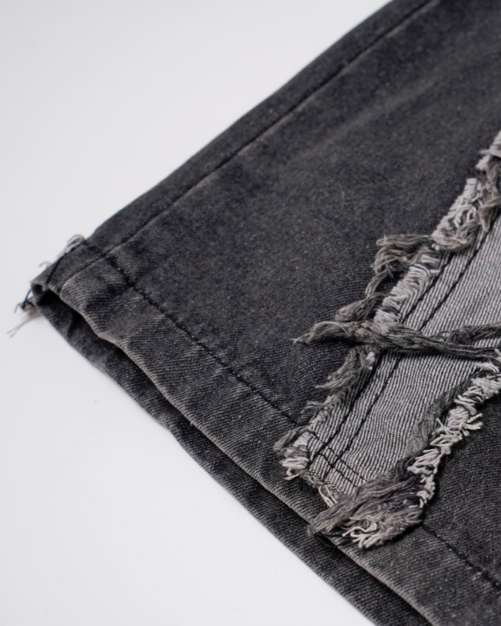 Distressed Patchwork Denim Vest