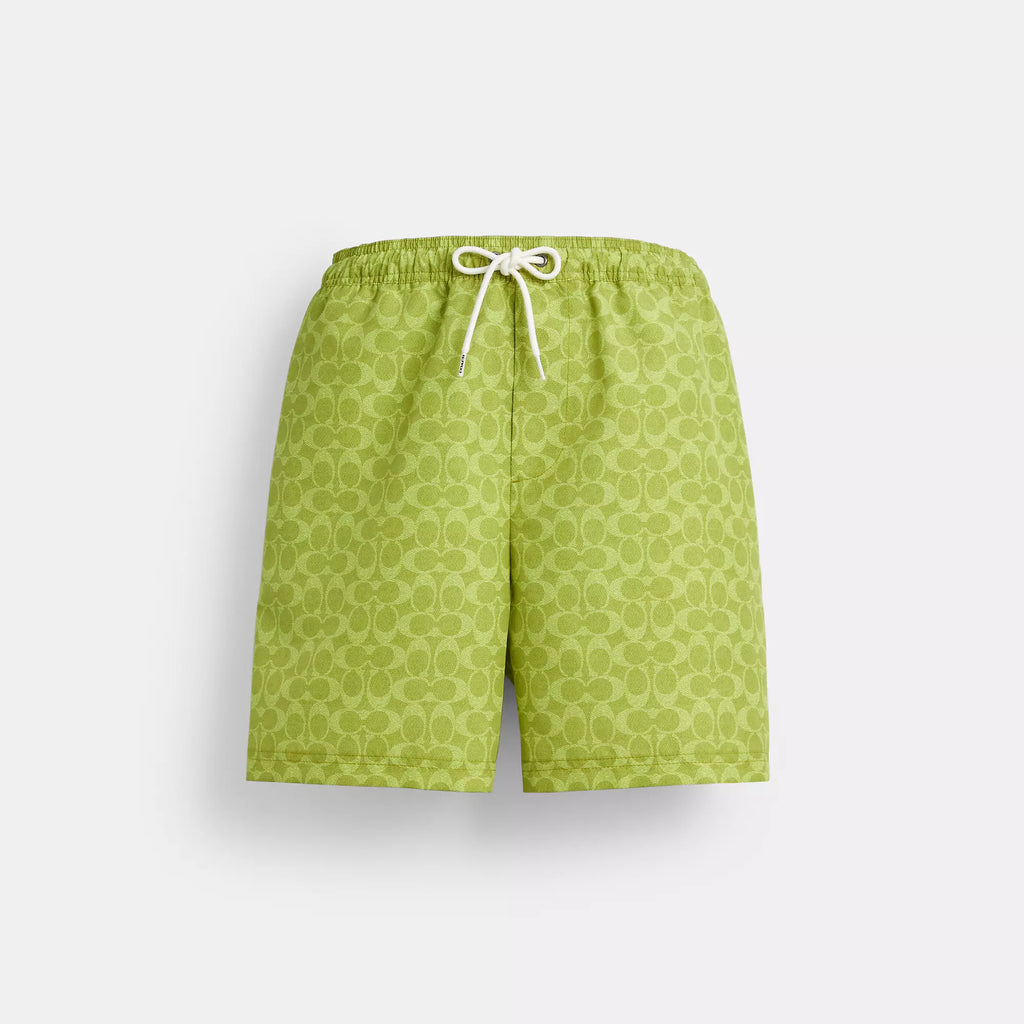 Coach Outlet Signature Swim Trunks In Recycled Polyester