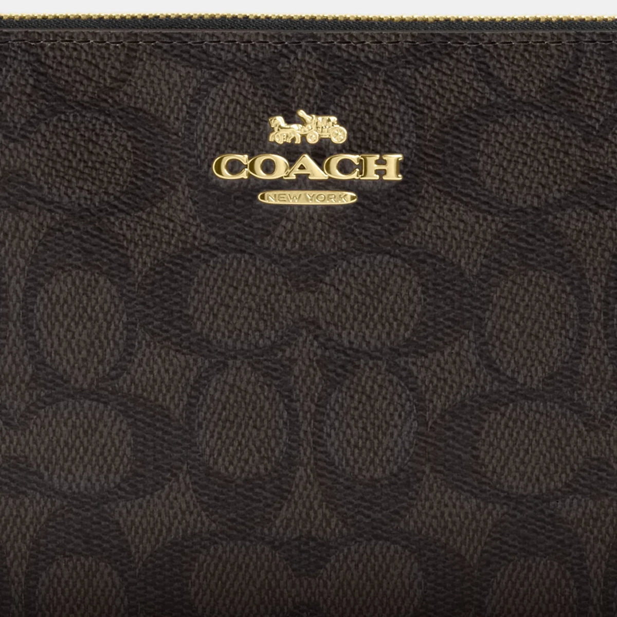 Coach Outlet Large Corner Zip Wristlet In Signature Canvas