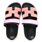 Satin Crepe Chypre Sandals 37.5 Rose Peche Violet Petale