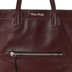 Vitello Soft Shopping Tote Burgundy