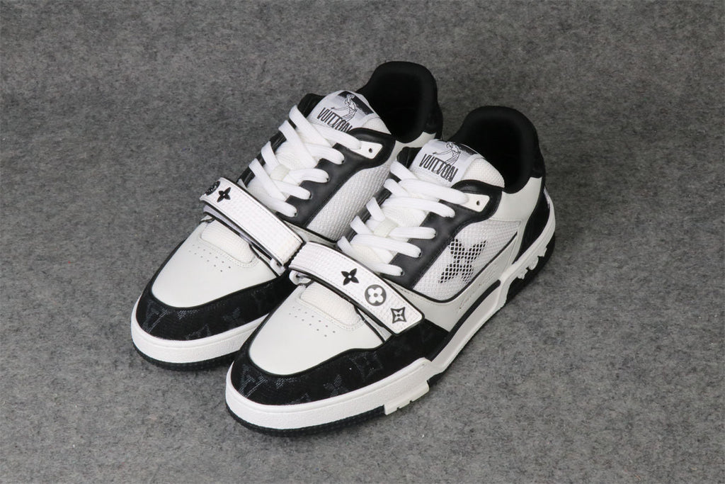 LV Trainer Low 'Velcro Strap - Black Monogram Denim'