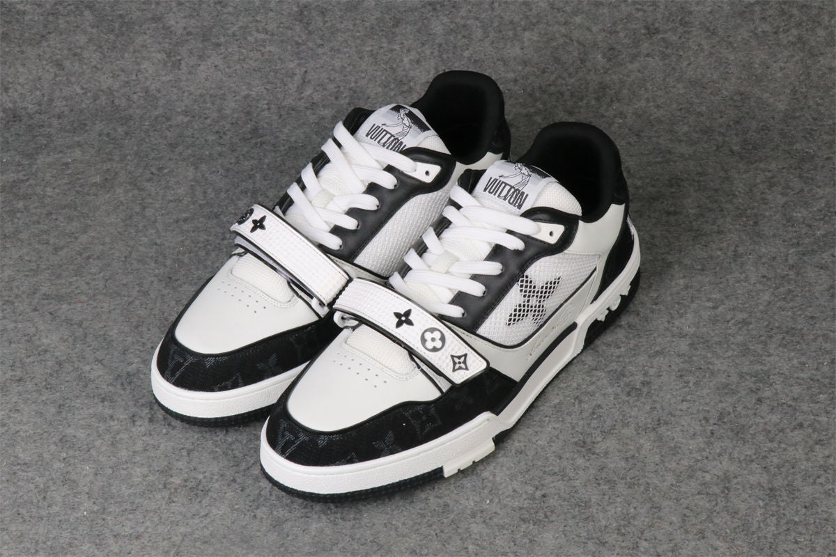 LV Trainer Low 'Velcro Strap - Black Monogram Denim'