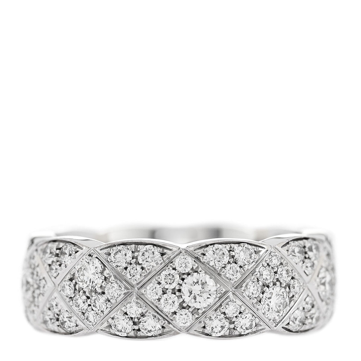 18K White Gold Diamond Small Coco Crush Full Paved Ring 54 7