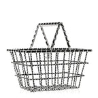 Brass Calfskin Medium Grocery By Chanel Shopping Basket Silver