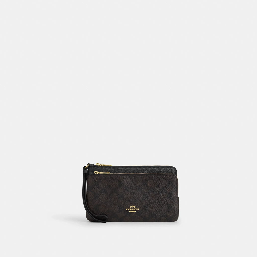 Coach Outlet Double Zip Wallet In Signature Canvas