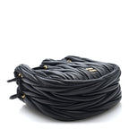 Nappa Matelasse Mini Drawstring Bucket Bag Black