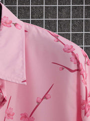Digital Printing Floral Short Sleeve Shirt