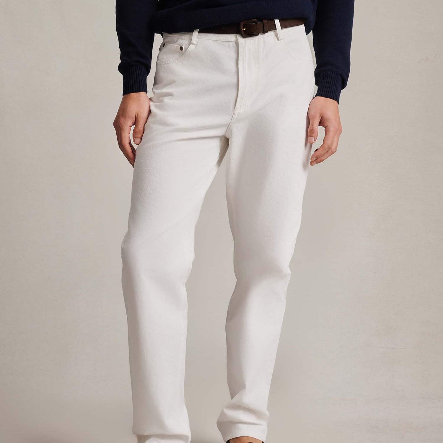 Five Pocket Canvas Trouser - White