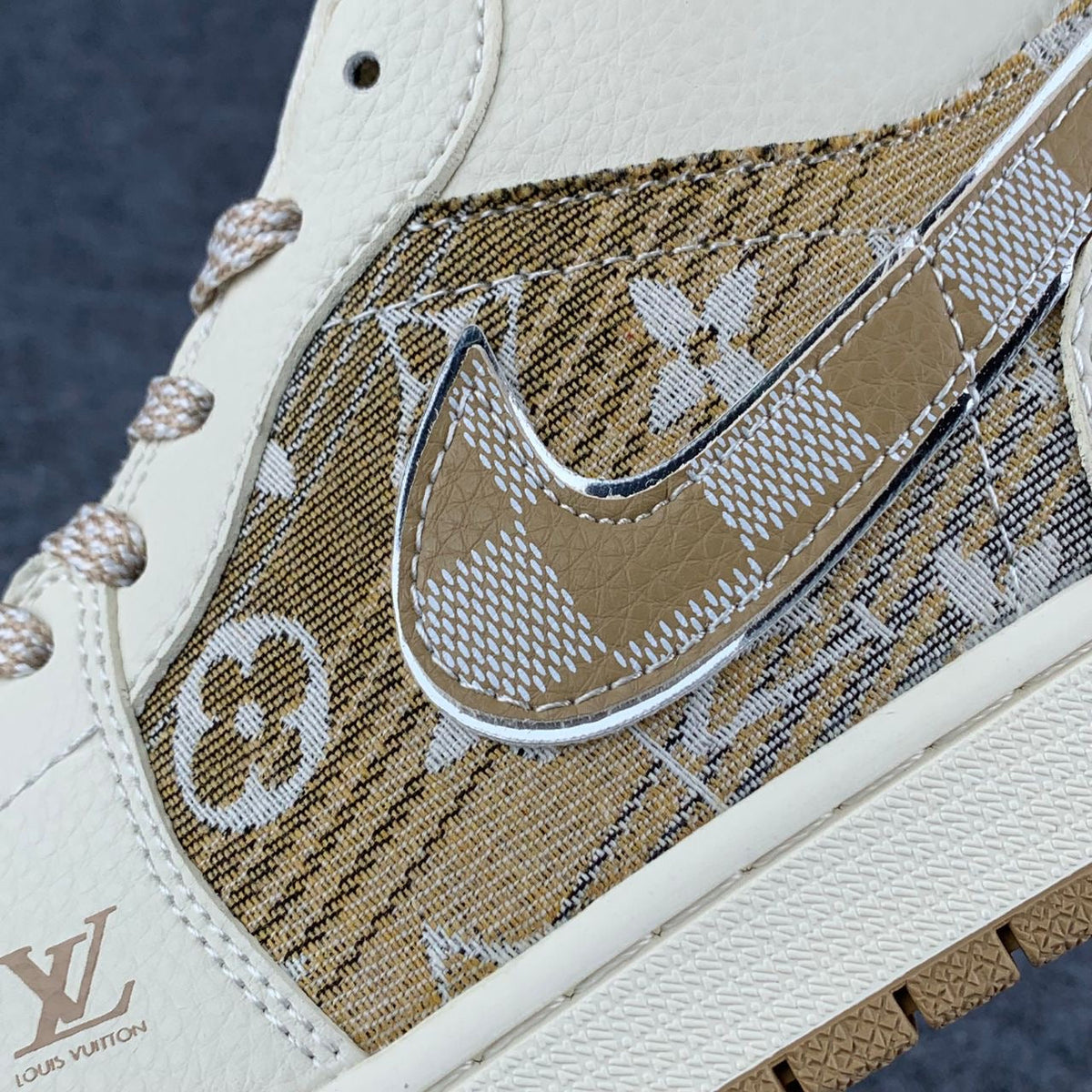 Custom Air Jordan 1 Low Sable Weave 'Sail/Tan'