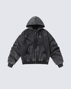 Vintage Washed Oversized Zip-Up Hoodie