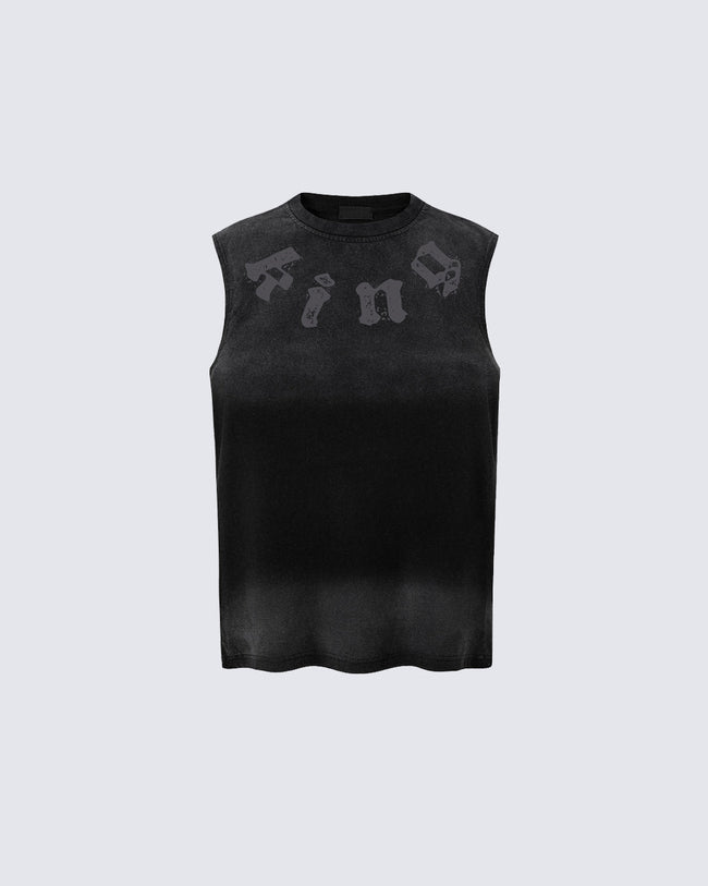 American Retro Style Minimalist Letter Print Vest Hover Image